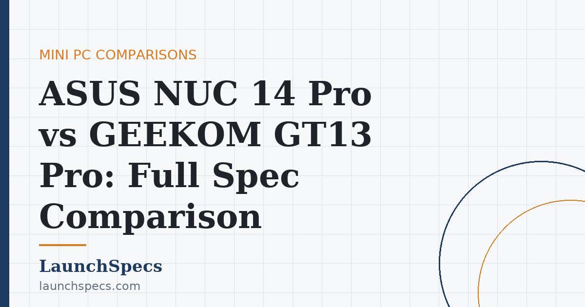 ASUS NUC 14 Pro vs GEEKOM GT13 Pro: Full Spec Comparison