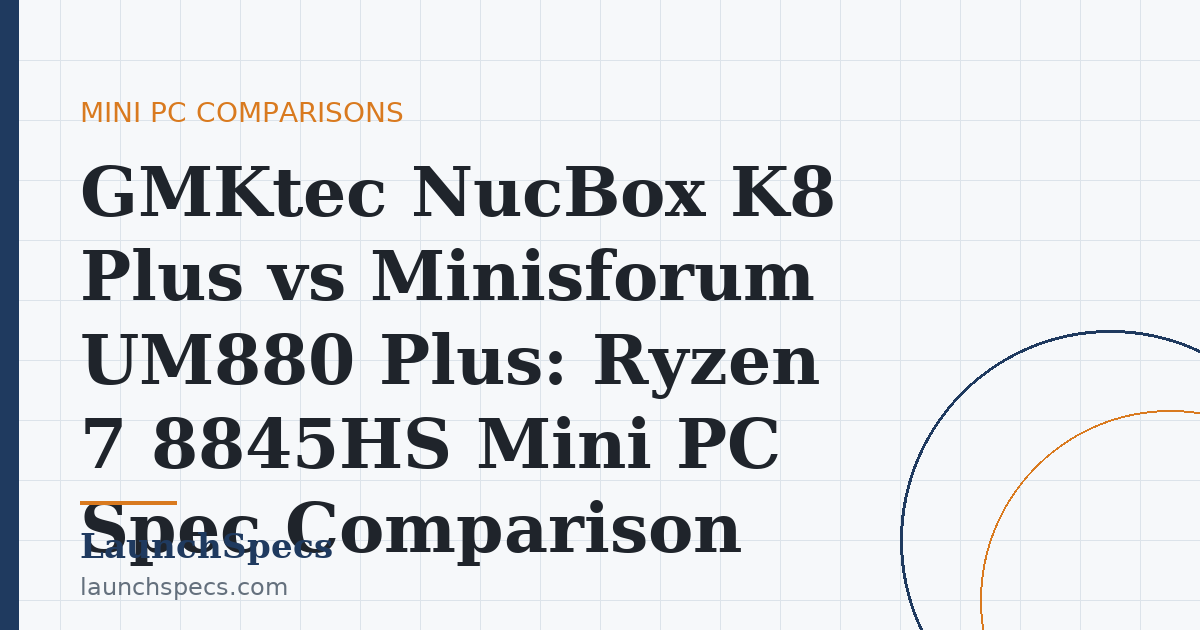GMKtec NucBox K8 Plus vs Minisforum UM880 Plus: Ryzen 7 8845HS Mini PC Spec Comparison